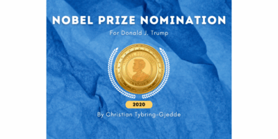 Nobel Peace Prize Nomination for Donald Trump in 2020 byTybring-Gjedde at the Real KBrett Stack of Stuff