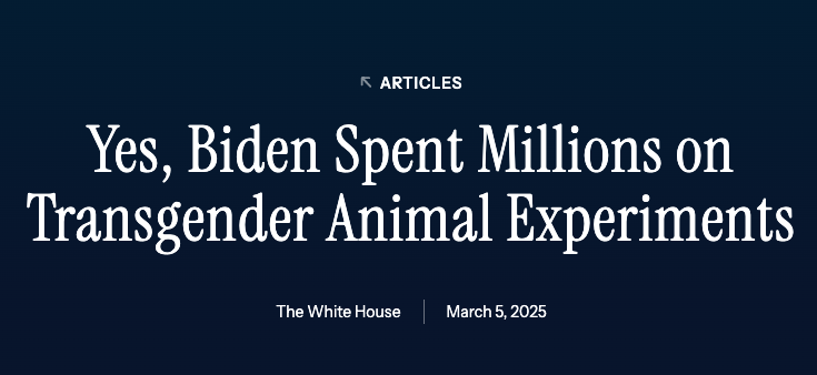 Biden spends millions on trans animal experiments on the Real KBrett's Stack of Stuff
