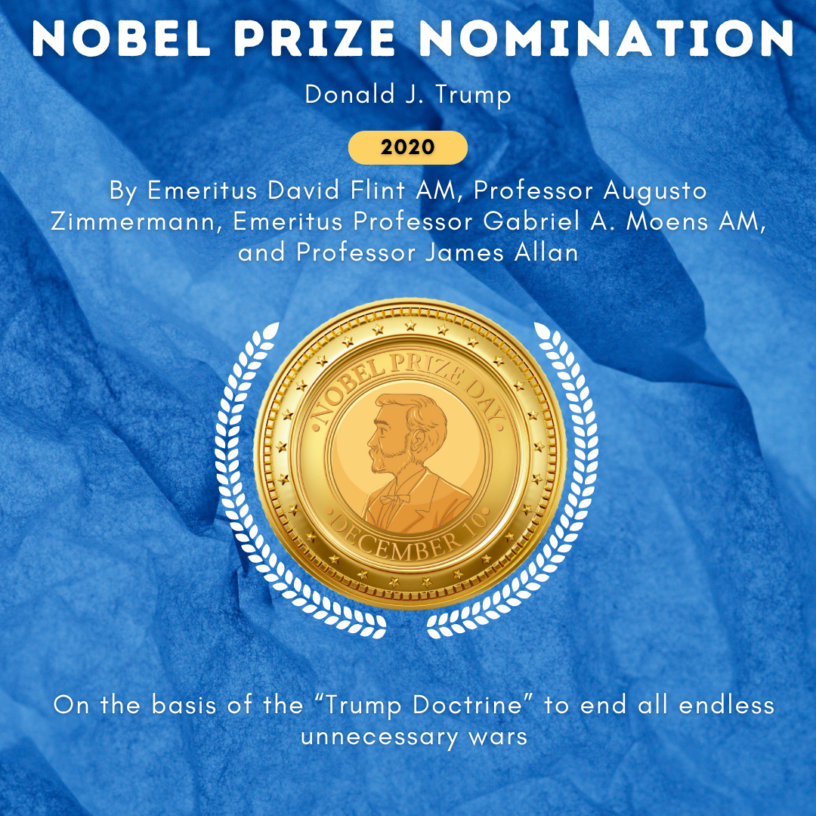 Nobel Peace Prize nomination by Australian lawyers for the Trump Doctrine on the Real KBrett's Stack of Stuff