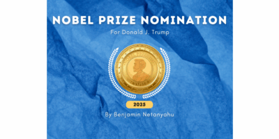 Nobel Peace Prize nomination for Donald Trump in 2025 by Benjamin Netanyahu at the Real KBrett's Stack of Stuff